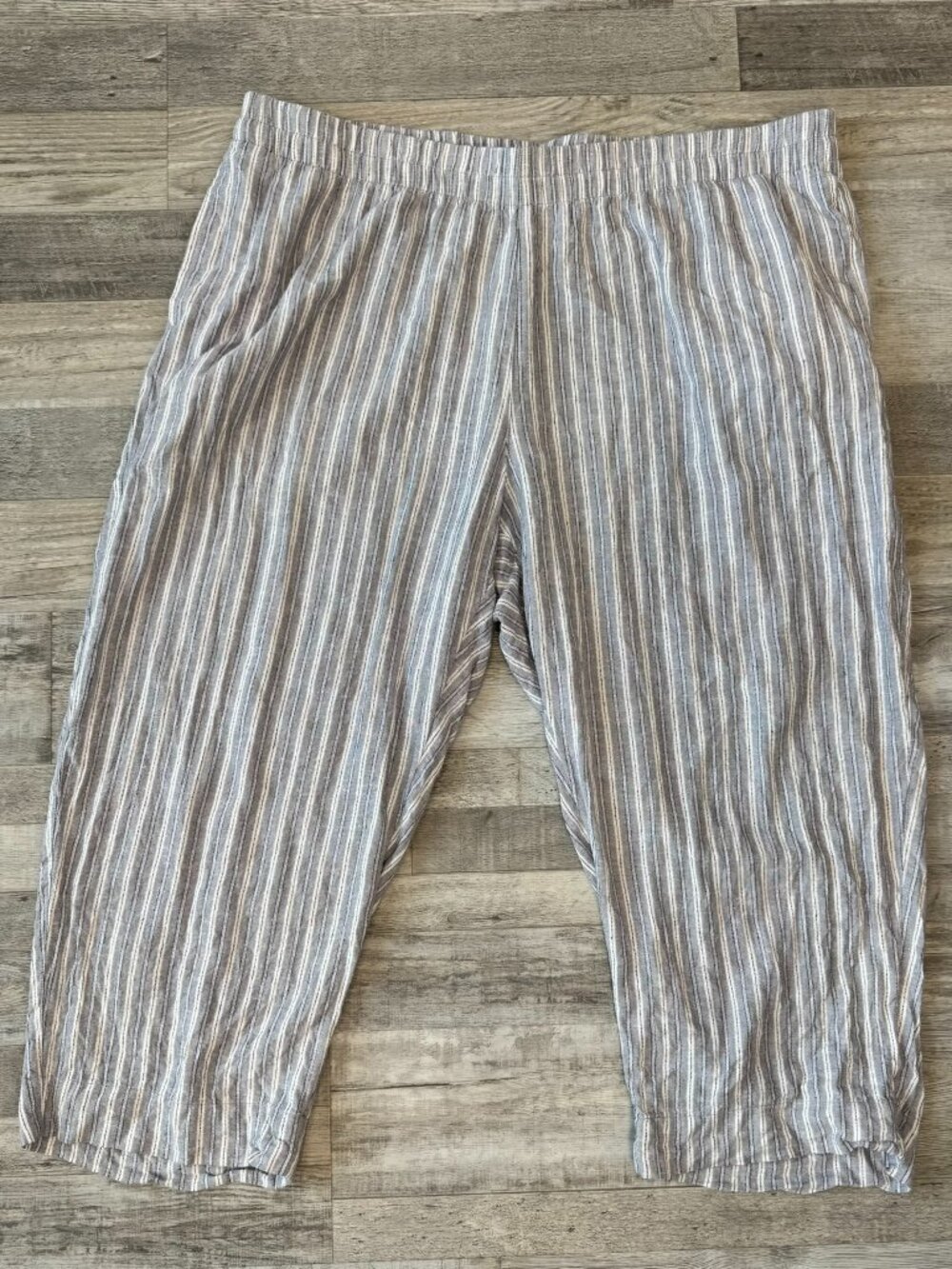 Old Navy striped high rise straight elastic waist linen blend size XXL J32
